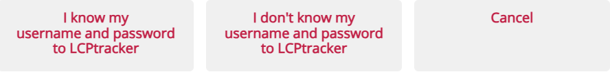 Select I know my username and password to LCPtracker.