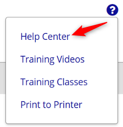 Arrow to the Help Center